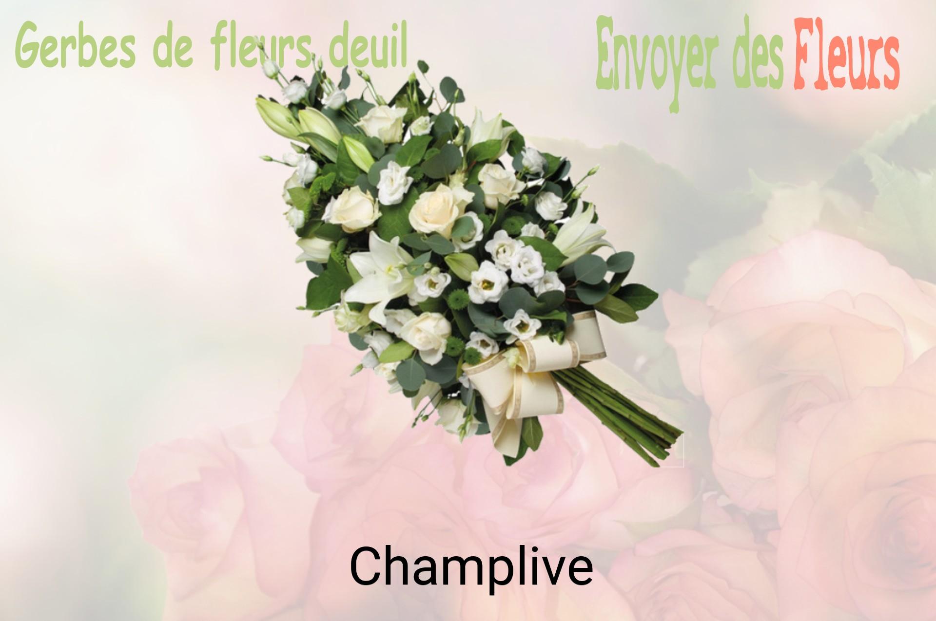 Gerbe de fleurs de deuil livrée à Champlive